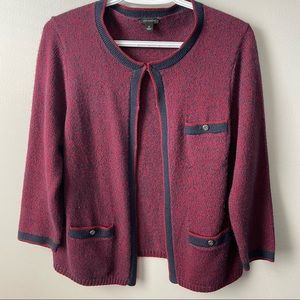 Ann Taylor Wool Blend Cardigan Burgundy Sz M